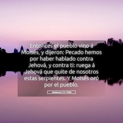 Picture 05 - Números 21:7 RVA - Entonces el pueblo vino á Moisés, y dijeron: - Bible Verse Picture