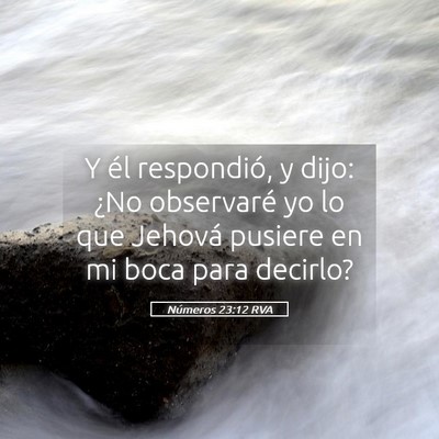 Picture 05 - Números 23:12 RVA - Y él respondió, y dijo: ¿No observaré yo lo - Bible Verse Picture