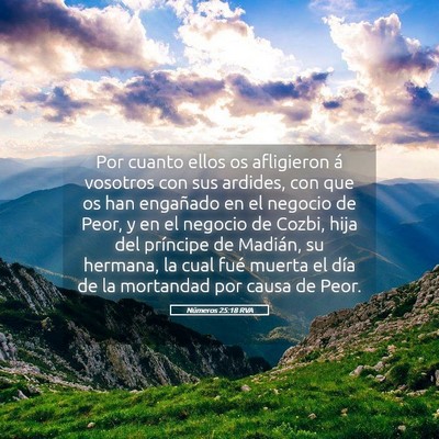 Picture 05 - Números 25:18 RVA - Por cuanto ellos os afligieron á vosotros con - Bible Verse Picture