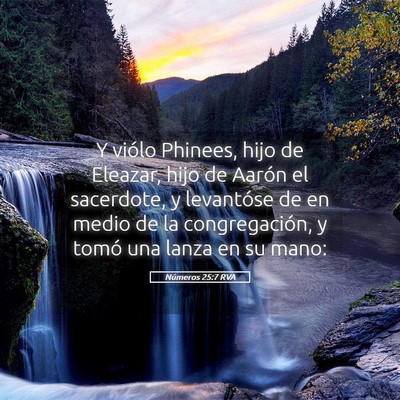 Picture 05 - Números 25:7 RVA - Y viólo Phinees, hijo de Eleazar, hijo de Aarón - Bible Verse Picture