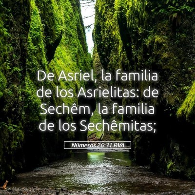 Picture 05 - Números 26:31 RVA - De Asriel, la familia de los Asrielitas: de - Bible Verse Picture