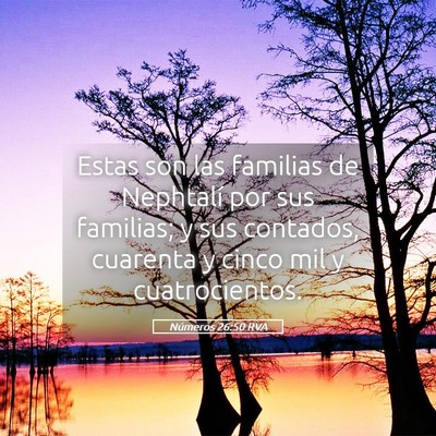 Picture 05 - Números 26:50 RVA - Estas son las familias de Nephtalí por sus - Bible Verse Picture