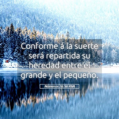 Picture 05 - Números 26:56 RVA - Conforme á la suerte será repartida su heredad - Bible Verse Picture