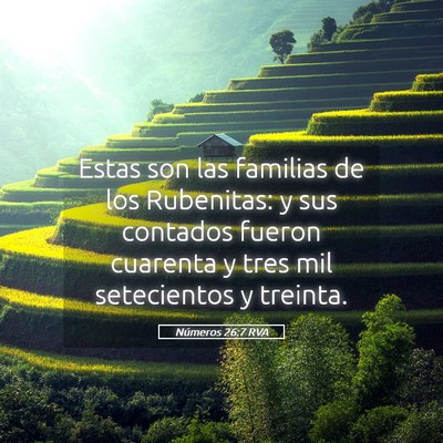 Picture 05 - Números 26:7 RVA - Estas son las familias de los Rubenitas: y sus - Bible Verse Picture