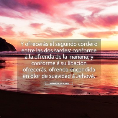Picture 05 - Números 28:8 RVA - Y ofrecerás el segundo cordero entre las dos - Bible Verse Picture