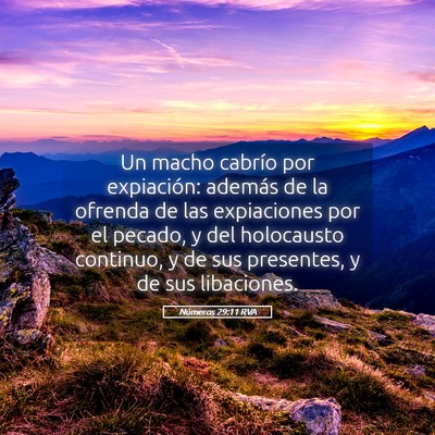 Picture 05 - Números 29:11 RVA - Un macho cabrío por expiación: además de la - Bible Verse Picture