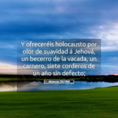 Picture 05 - Números 29:2 RVA - Y ofreceréis holocausto por olor de suavidad á - Bible Verse Picture