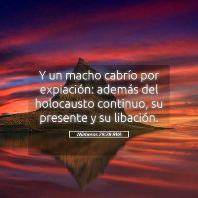 Picture 05 - Números 29:28 RVA - Y un macho cabrío por expiación: además del - Bible Verse Picture