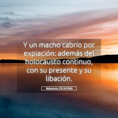Picture 05 - Números 29:34 RVA - Y un macho cabrío por expiación: además del - Bible Verse Picture