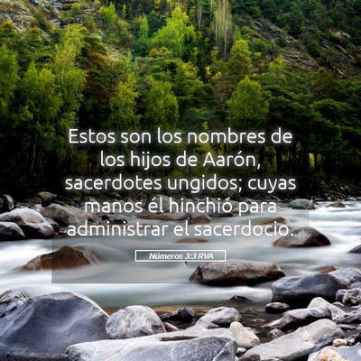 Picture 05 - Números 3:3 RVA - Estos son los nombres de los hijos de Aarón, - Bible Verse Picture