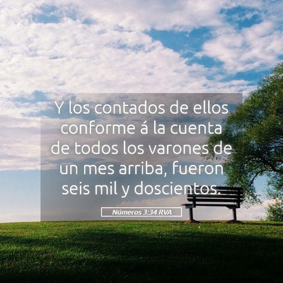 Picture 05 - Números 3:34 RVA - Y los contados de ellos conforme á la cuenta de - Bible Verse Picture