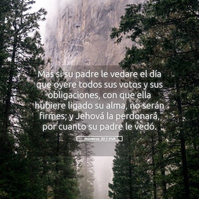 Picture 05 - Números 30:5 RVA - Mas si su padre le vedare el día que oyere todos - Bible Verse Picture