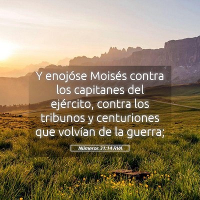 Picture 05 - Números 31:14 RVA - Y enojóse Moisés contra los capitanes del - Bible Verse Picture