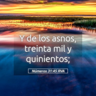 Picture 05 - Números 31:45 RVA - Y de los asnos, treinta mil y - Bible Verse Picture