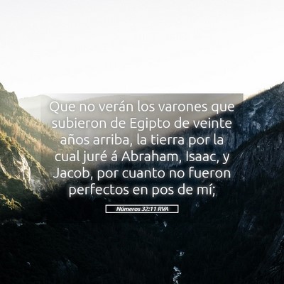Picture 05 - Números 32:11 RVA - Que no verán los varones que subieron de Egipto - Bible Verse Picture