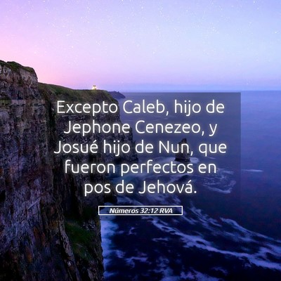 Picture 05 - Números 32:12 RVA - Excepto Caleb, hijo de Jephone Cenezeo, y Josué - Bible Verse Picture