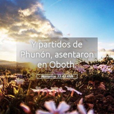 Picture 05 - Números 33:43 RVA - Y partidos de Phunón, asentaron en - Bible Verse Picture