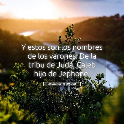 Picture 05 - Números 34:19 RVA - Y estos son los nombres de los varones: De la - Bible Verse Picture