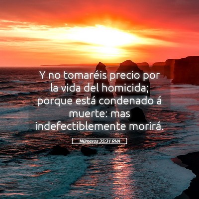 Picture 05 - Números 35:31 RVA - Y no tomaréis precio por la vida del homicida; - Bible Verse Picture