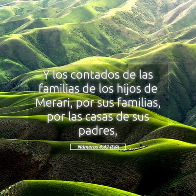 Picture 05 - Números 4:42 RVA - Y los contados de las familias de los hijos de - Bible Verse Picture