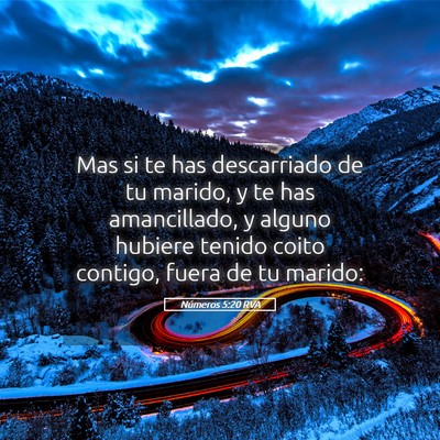 Picture 05 - Números 5:20 RVA - Mas si te has descarriado de tu marido, y te has - Bible Verse Picture