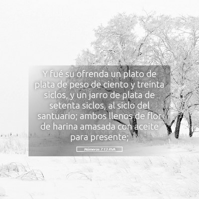 Picture 05 - Números 7:13 RVA - Y fué su ofrenda un plato de plata de peso de - Bible Verse Picture