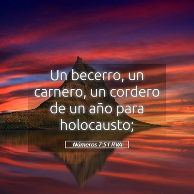 Picture 05 - Números 7:51 RVA - Un becerro, un carnero, un cordero de un año - Bible Verse Picture