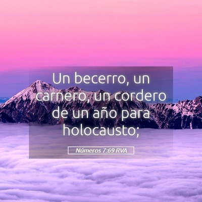 Picture 05 - Números 7:69 RVA - Un becerro, un carnero, un cordero de un año - Bible Verse Picture