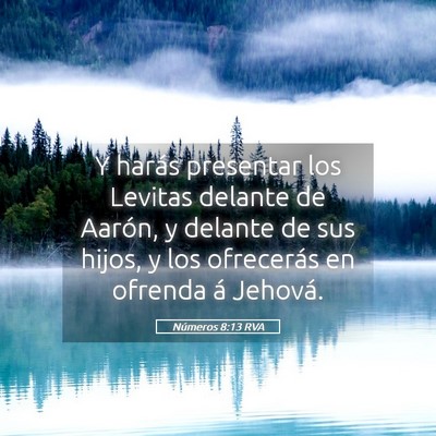 Picture 05 - Números 8:13 RVA - Y harás presentar los Levitas delante de Aarón, - Bible Verse Picture