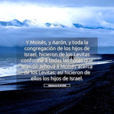 Picture 05 - Números 8:20 RVA - Y Moisés, y Aarón, y toda la congregación de - Bible Verse Picture