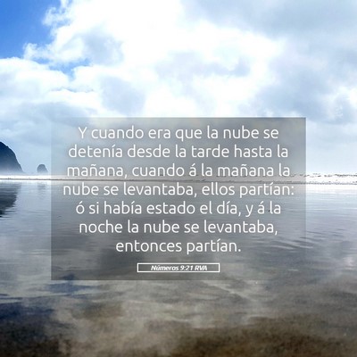 Picture 05 - Números 9:21 RVA - Y cuando era que la nube se detenía desde la - Bible Verse Picture