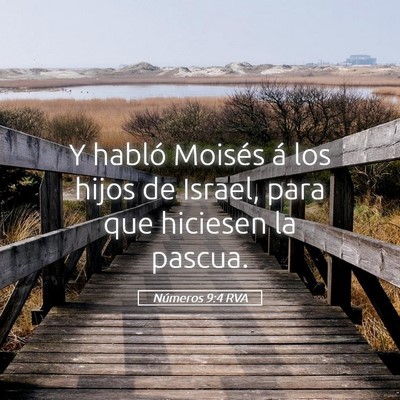 Picture 05 - Números 9:4 RVA - Y habló Moisés á los hijos de Israel, para que - Bible Verse Picture