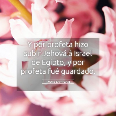 Picture 05 - Oseas 12:13 RVA - Y por profeta hizo subir Jehová á Israel de - Bible Verse Picture