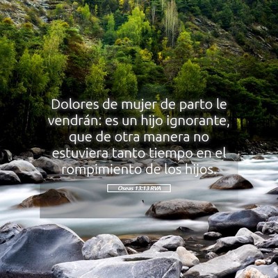 Picture 05 - Oseas 13:13 RVA - Dolores de mujer de parto le vendrán: es un hijo - Bible Verse Picture