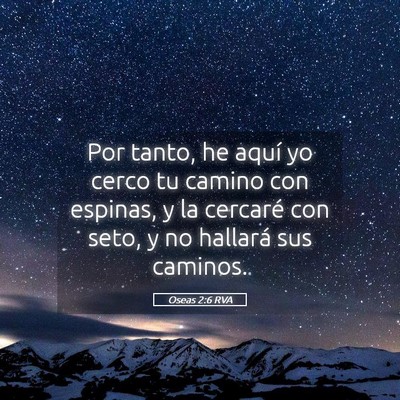 Picture 05 - Oseas 2:6 RVA - Por tanto, he aquí yo cerco tu camino con - Bible Verse Picture
