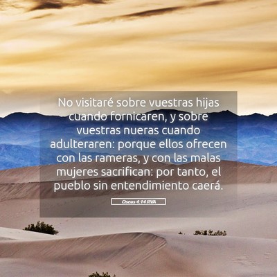 Picture 05 - Oseas 4:14 RVA - No visitaré sobre vuestras hijas cuando - Bible Verse Picture