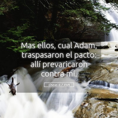 Picture 05 - Oseas 6:7 RVA - Mas ellos, cual Adam, traspasaron el pacto: allí - Bible Verse Picture