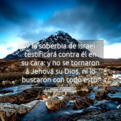 Picture 05 - Oseas 7:10 RVA - Y la soberbia de Israel testificará contra él - Bible Verse Picture