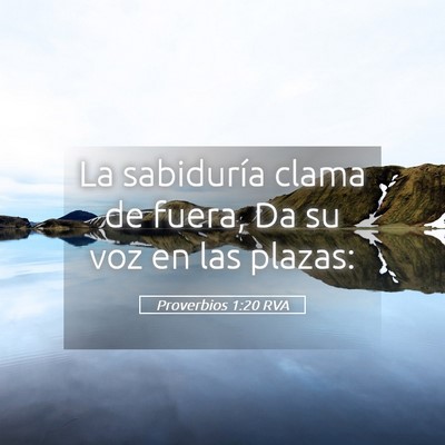 Picture 05 - Proverbios 1:20 RVA - La sabiduría clama de fuera, Da su voz en las - Bible Verse Picture