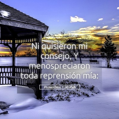 Picture 05 - Proverbios 1:30 RVA - Ni quisieron mi consejo, Y menospreciaron toda - Bible Verse Picture
