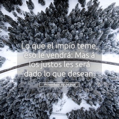 Picture 05 - Proverbios 10:24 RVA - Lo que el impío teme, eso le vendrá: Mas á los - Bible Verse Picture