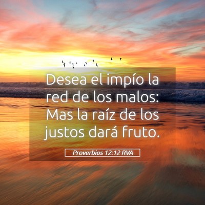 Picture 05 - Proverbios 12:12 RVA - Desea el impío la red de los malos: Mas la raíz - Bible Verse Picture