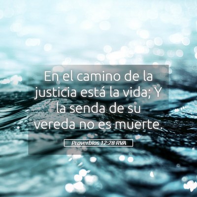 Picture 05 - Proverbios 12:28 RVA - En el camino de la justicia está la vida; Y la - Bible Verse Picture