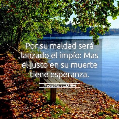 Picture 05 - Proverbios 14:32 RVA - Por su maldad será lanzado el impío: Mas el - Bible Verse Picture