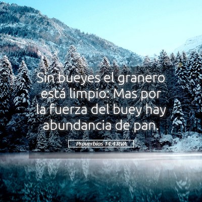 Picture 05 - Proverbios 14:4 RVA - Sin bueyes el granero está limpio: Mas por la - Bible Verse Picture