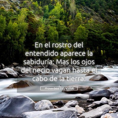 Picture 05 - Proverbios 17:24 RVA - En el rostro del entendido aparece la sabiduría: - Bible Verse Picture