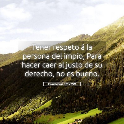 Picture 05 - Proverbios 18:5 RVA - Tener respeto á la persona del impío, Para - Bible Verse Picture