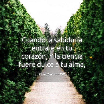 Picture 05 - Proverbios 2:10 RVA - Cuando la sabiduría entrare en tu corazón, Y la - Bible Verse Picture