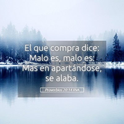 Picture 05 - Proverbios 20:14 RVA - El que compra dice: Malo es, malo es: Mas en - Bible Verse Picture