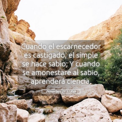 Picture 05 - Proverbios 21:11 RVA - Cuando el escarnecedor es castigado, el simple se - Bible Verse Picture
